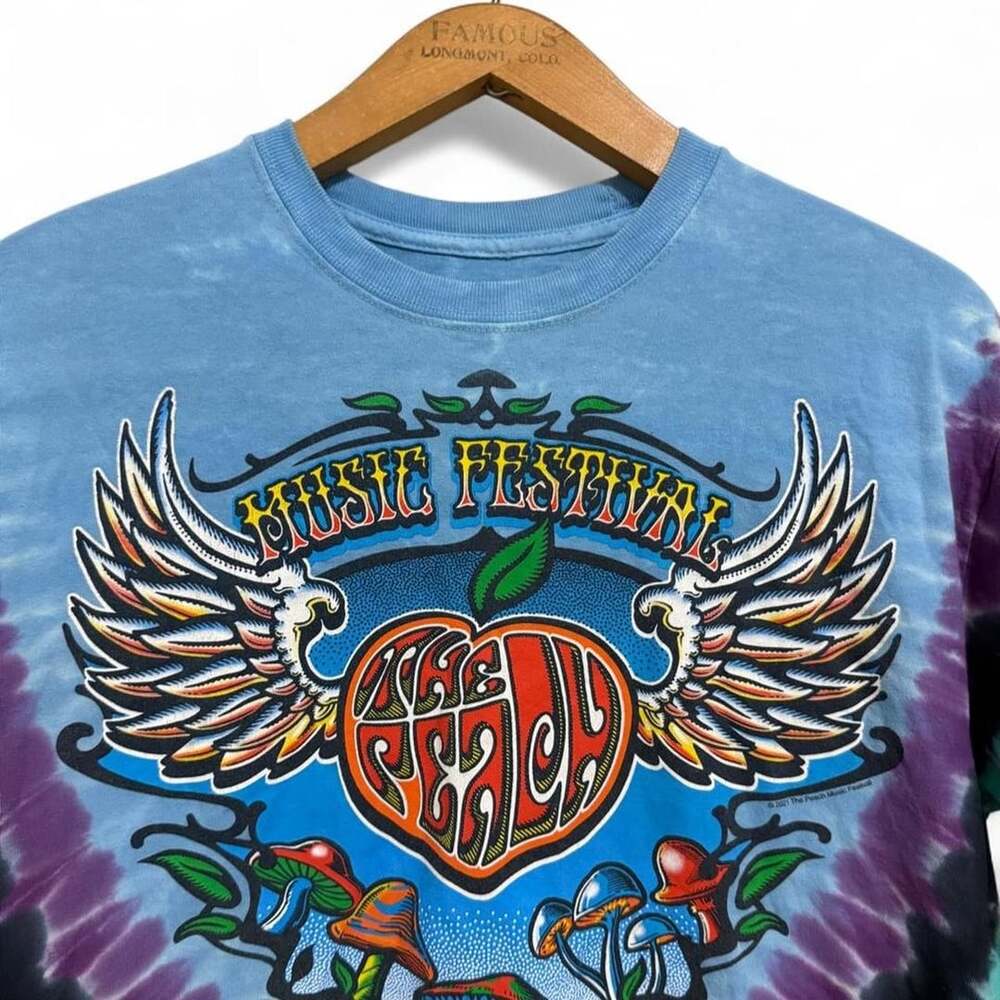 Liquid Blue The Peach Music Festival T-Shirt Size L Tie-Dye Mushroom
